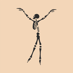 Funny Skeleton. Cute character Skeleton Bones
