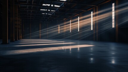A dark, foreboding timber warehouse with sagging beams and broken windows, representing the negative consequences of economic downturn 8K , high-resolution, ultra HD,up32K HD