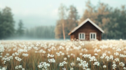 A timber cabin surrounded by encroaching weeds and overgrowth, reflecting the downtrend and negative effects of abandonment and decay 8K , high-resolution, ultra HD,up32K HD