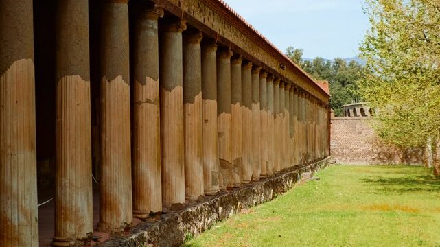Large Palaestra (Palestra Grande), Pompeii, Naples, Campania, Italy, an ancient Roman city buried by Vesuvius in 79 AD