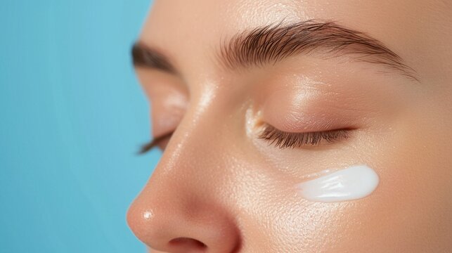 Detailed view of facial sunscreen as part of a beauty care regimen, highlighting its smooth application and effectiveness 8K , high-resolution, ultra HD,up32K HD