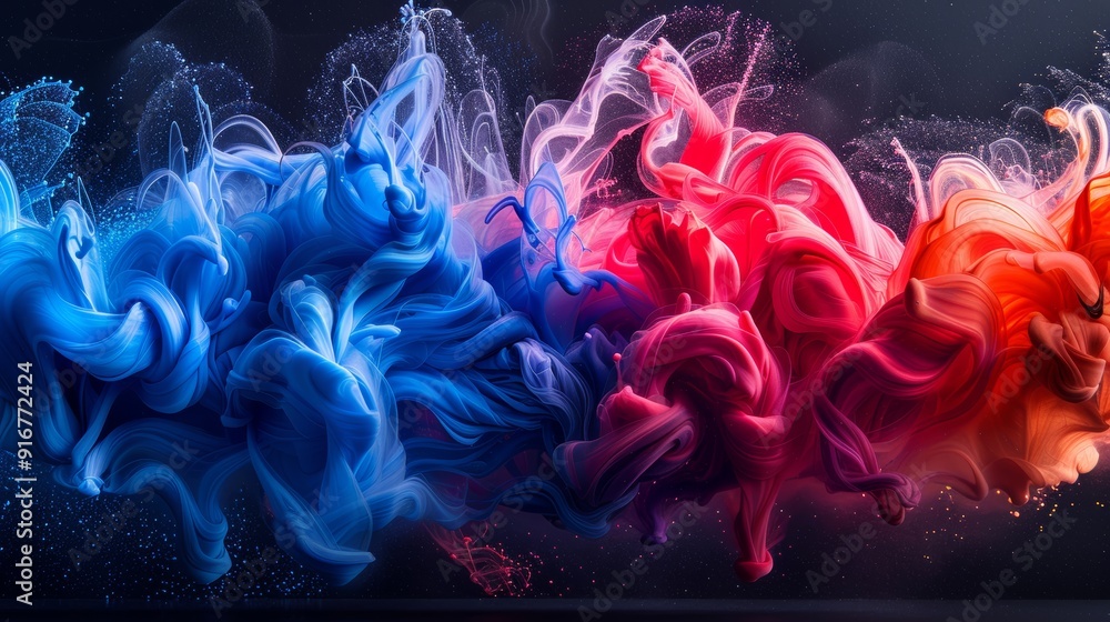 Aufkleber swirling colors in vibrant shades creating abstract patterns for artistic visual expression