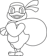 Duck Bandit Bag Animal Vector Graphic Art Illustration