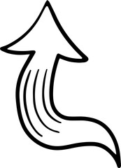 Abstract directional arrow, pointing arrow design.