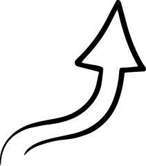 Abstract directional arrow, pointing arrow design.