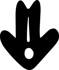 Abstract directional arrow, pointing arrow design.