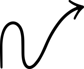 Abstract directional arrow, pointing arrow design.