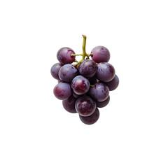 Fototapeta premium A bunch of purple grapes are shown on a white background. The grapes are clustered together and appear to be ripe. Concept of abundance and freshness, as the grapes are a healthy and nutritious snack