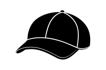  Silhouette vector design of a black color cap on white background