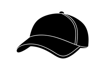  Silhouette vector design of a black color cap on white background