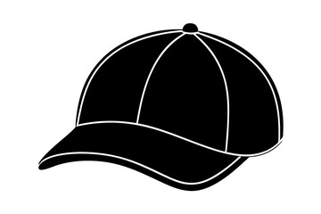  Silhouette vector design of a black color cap on white background