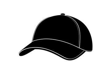  Silhouette vector design of a black color cap on white background