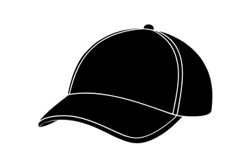  Silhouette vector design of a black color cap on white background