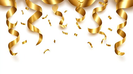 Festive golden ribbons and confetti create a celebratory atmosphere for special occasions