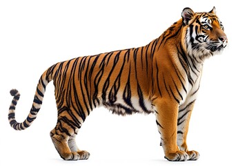 Obraz premium Isolated tiger on white background