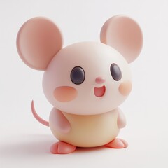 A cute cartoon mouse with a big smile on its face