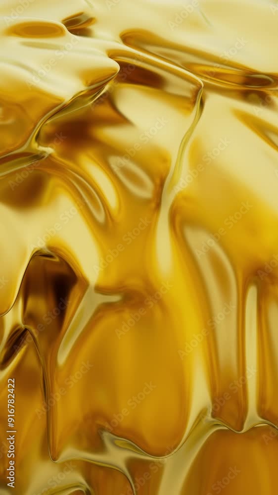 Poster abstract gold liquid. the background is golden, with a wave-like pattern. the texture appears to be 