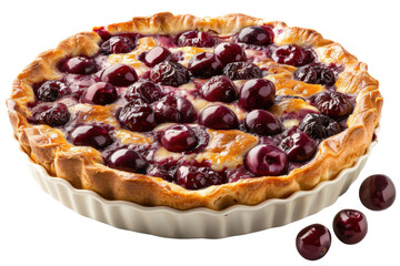Classic French Clafoutis Dessert Isolated On Transparent Background