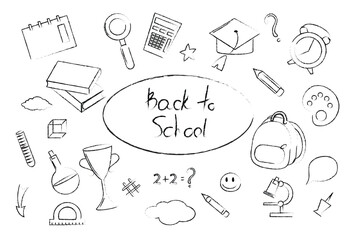Hand drawn back to school elements perfect for educational materials