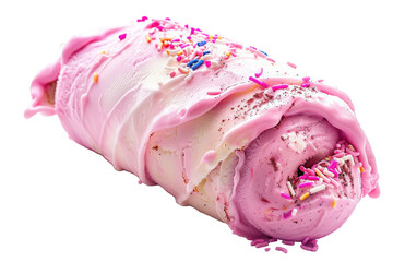 Fototapeta premium Delicious Cotton Candy Burrito Isolated On Transparent Background