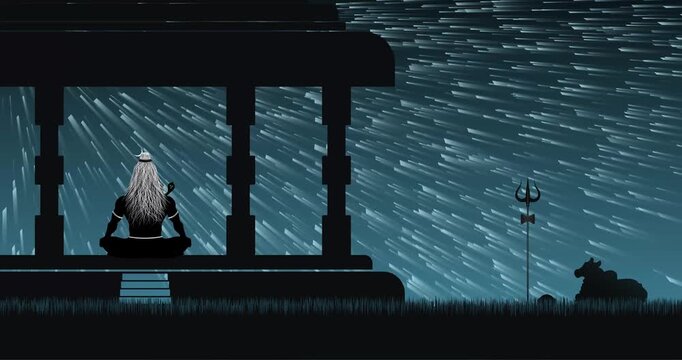 Lord Shiva animated background for Maha Shivratri and hindu  festivals.