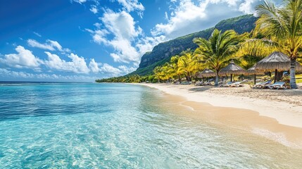 Fototapeta premium Turquoise water gently lapping on idyllic tropical beach
