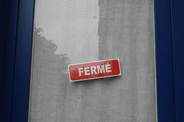 Panneau fermeture magasin devanture