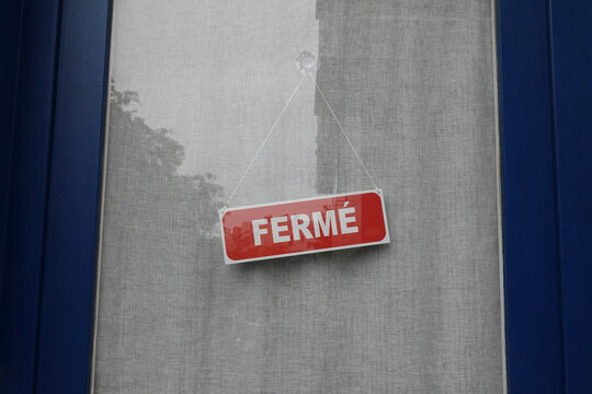 Panneau fermeture magasin devanture