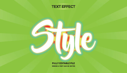 Style 3d text effect editable vector