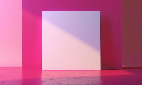 Fototapeta Contemporary white mocap panel on a magenta background, ideal for inscriptions