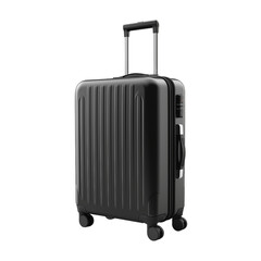 black travel suitcase isolated on transparent background, png