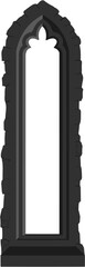 Gothic window tracery. Stone architectural frame. Illustration.