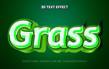 Grass 3d editable text effect style