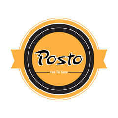 Retro Restaurant Logo with Ribbon Banner