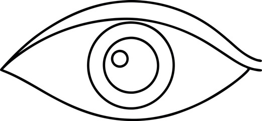Simple Line Art Eye Drawing Illustration Black And White