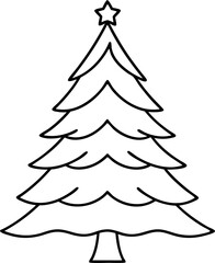 Simple Christmas Tree Outline with Star Topper