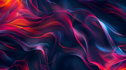 Obraz premium Vibrant liquid colors with a glowing neon aesthetic ,Vibrant purple wave pattern flows with elegance ,Abstract background