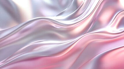 Obraz premium Pastel Pink and Lavender Wavy Lines Background Mimicking Flowing Fabric.