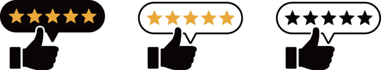 星とサムズアップの手によるsnsアイコン