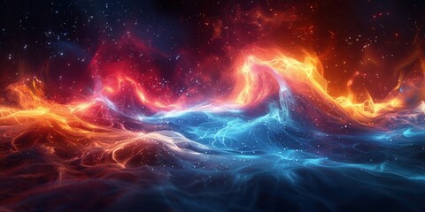 Fototapeta premium Abstract Fire and Ice Nebula