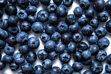 Delicious blueberries on a white background