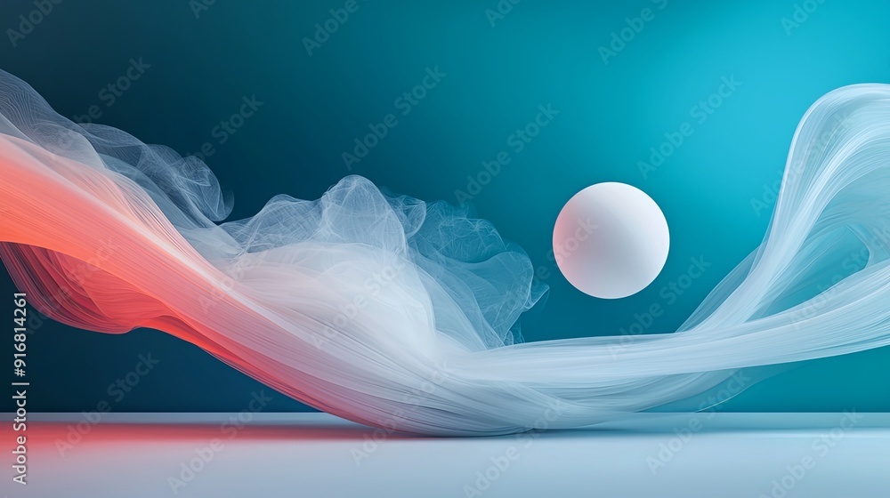 Aufkleber 8. ethereal and futuristic shapes floating in a surreal atmosphere, smooth lines and geometric forms
