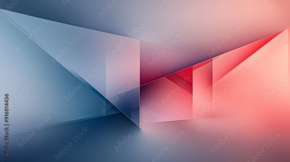 Poster 17. ethereal geometric shapes suspended in a glowing, futuristic mist, soft gradients and abstract f