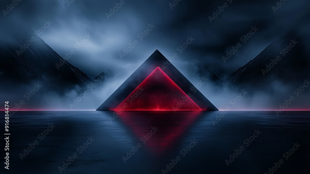 Poster 19. floating futuristic geometries surrounded by a misty, ethereal glow, smooth transitions and soft