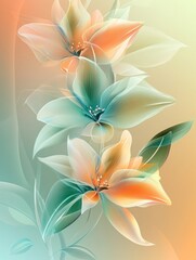 Delicate Watercolor Flowers with Soft Pastel Hues, a Dreamy and Romantic Floral Artwork.