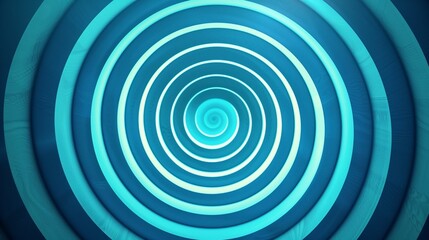 Fototapeta premium Concentric circles and radial patterns forming geometric harmony on a vivid blue backdrop.