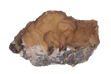 Druse of calcite crystals, coloured yellow by iron oxides from Nikolaevskiy Mine, Dalnegorsk,...
