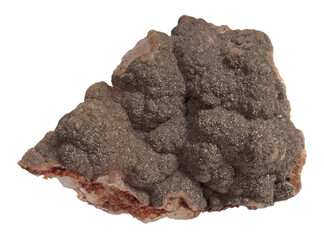 Small pyrite crystals on the surface of calcite from Silinskoye deposit, Russia. Collection mineral...