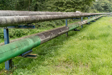 industrial pipelines in the landscape.