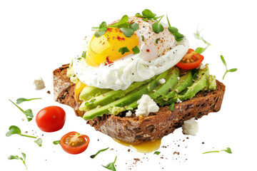 Avocado Toast Sandwich Isolated On Transparent Background